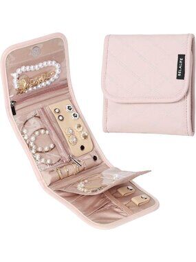 Travel Jewelry Organizer Roll Case - Stylish Accessory Storage for Travel & Home